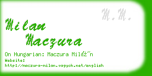 milan maczura business card